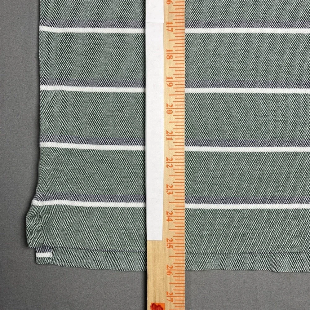 Polo Ralph Lauren Shirt‎ Mens Medium M Classic Fit Green Striped Pique Pony Logo